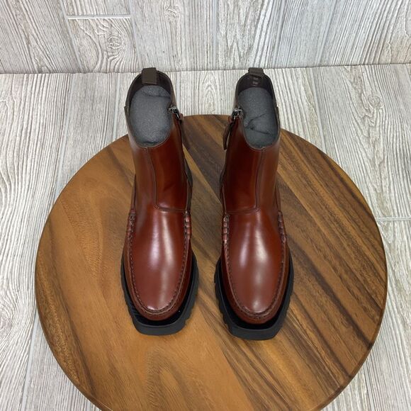 HEREU Studio Andreu Low Calf Zipped Boot Chelsea Boot NIB Russet Color Size 35EU - Picture 6 of 16